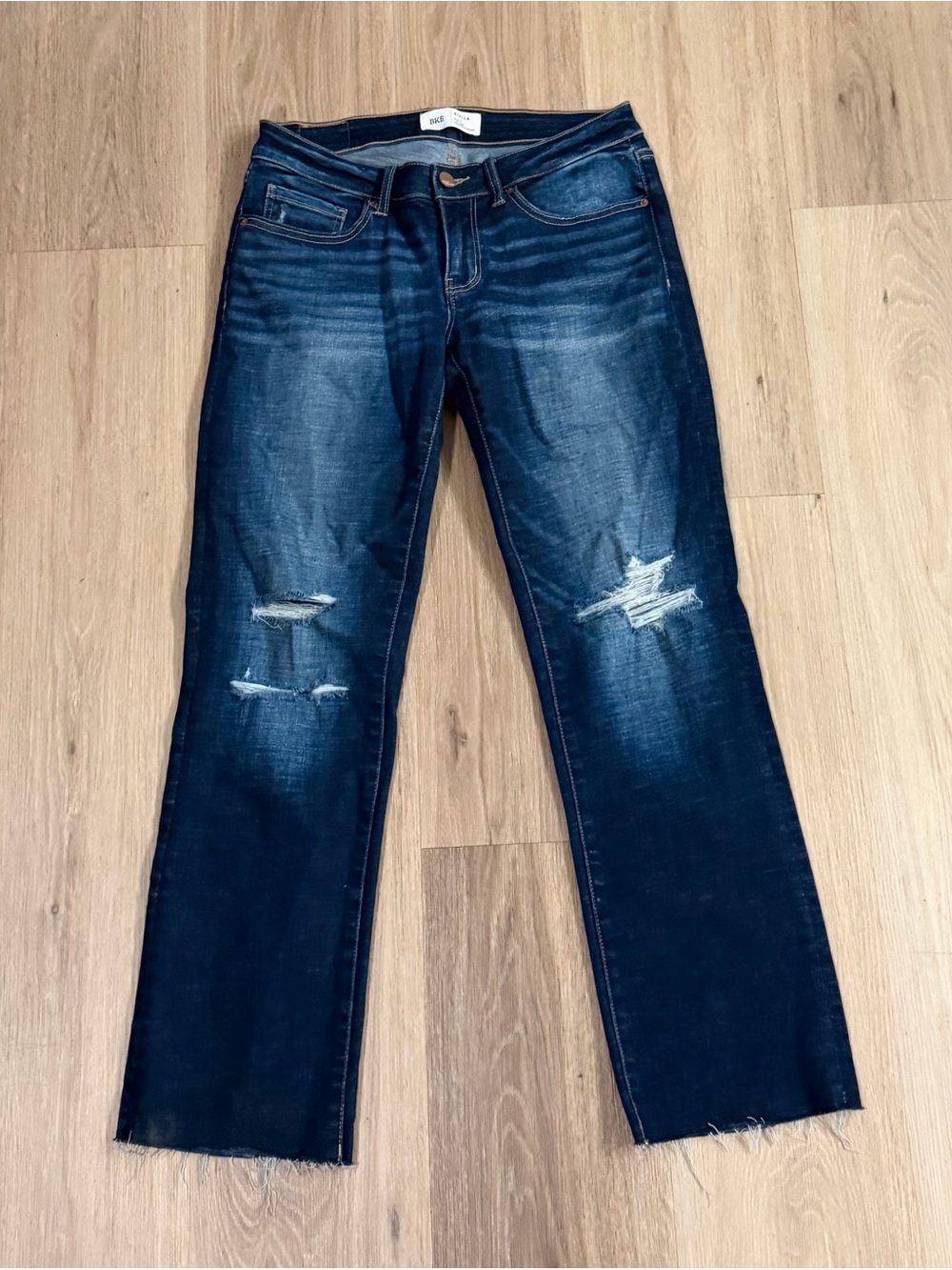 BKE Denim Dark Blue Stella Slim Fit Low Rise Cropped Straight Women’s size 28